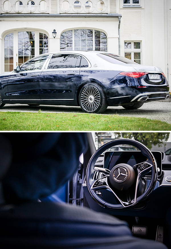 Mercedes Maybach car interior comfortable airport transfer Wroclaw